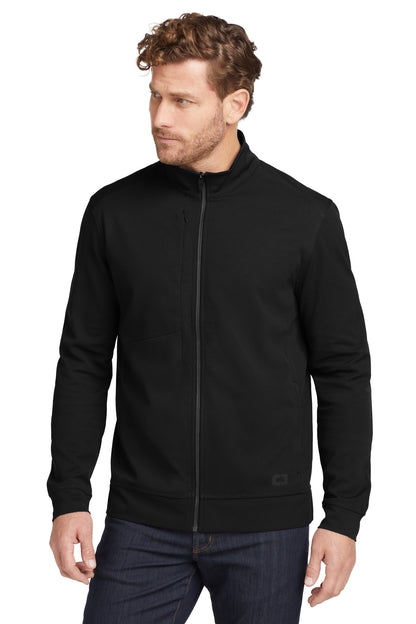 Front View of Blacktop OGIO Hinge Full-Zip. OG820  - XS