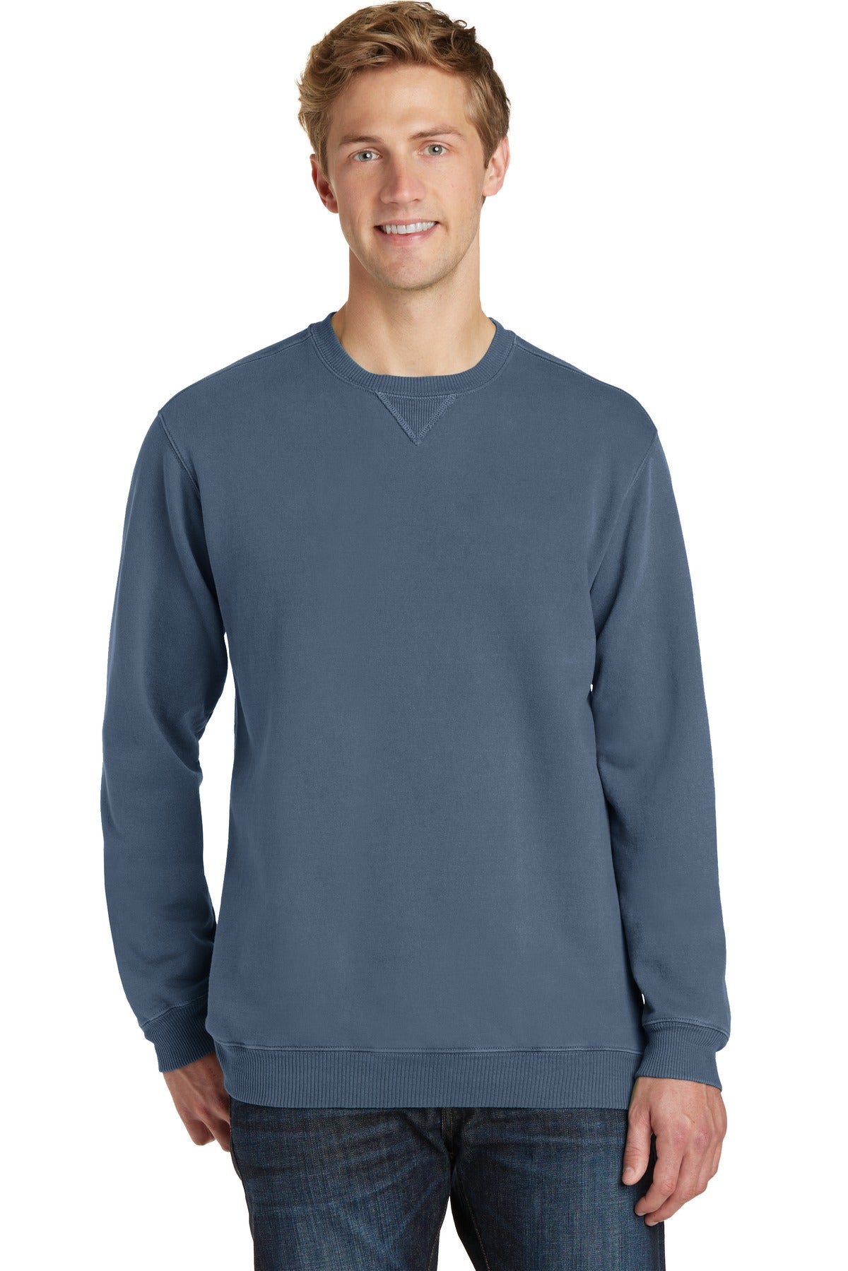 Port & Co Beach Wash Garment-Dyed Crewneck Sweatshirt PC098