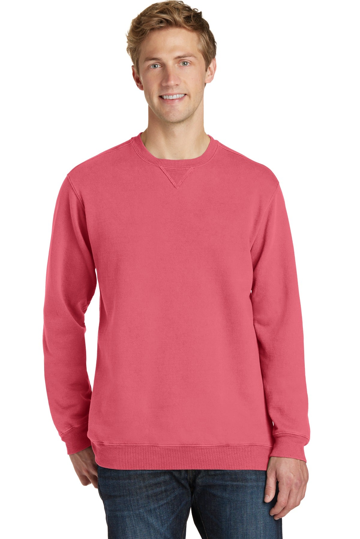 Port & Co Beach Wash Garment-Dyed Crewneck Sweatshirt PC098