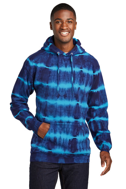 Port & Co Allover Stripe Tie-Dye Fleece PC143