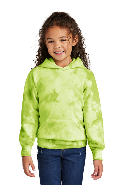 Front View of LemonLime Port & Co Youth Crystal Tie-Dye Pullover Hoodie PC144Y  - XS