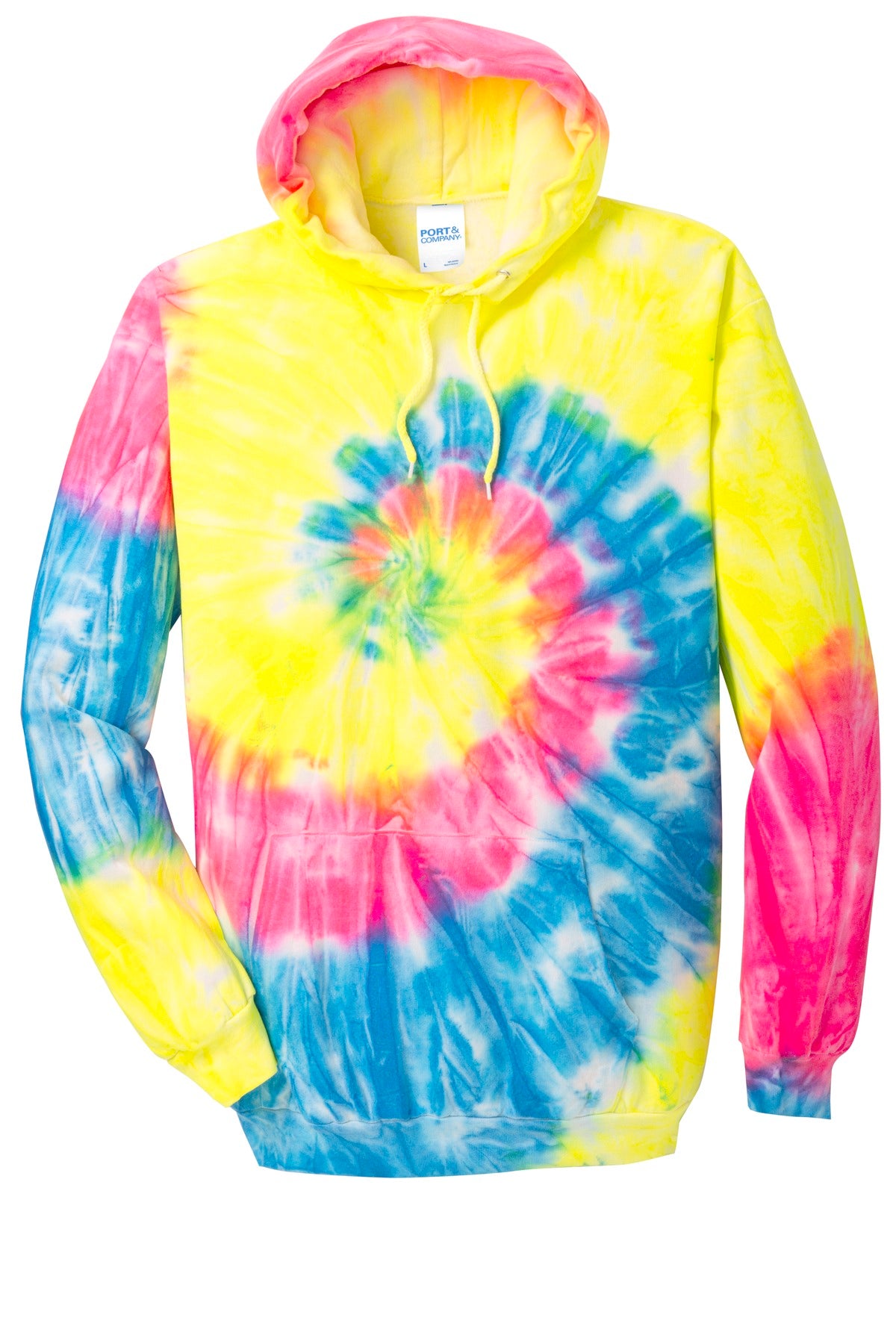 Port & Co Tie-Dye Pullover Hooded Sweatshirt. PC146