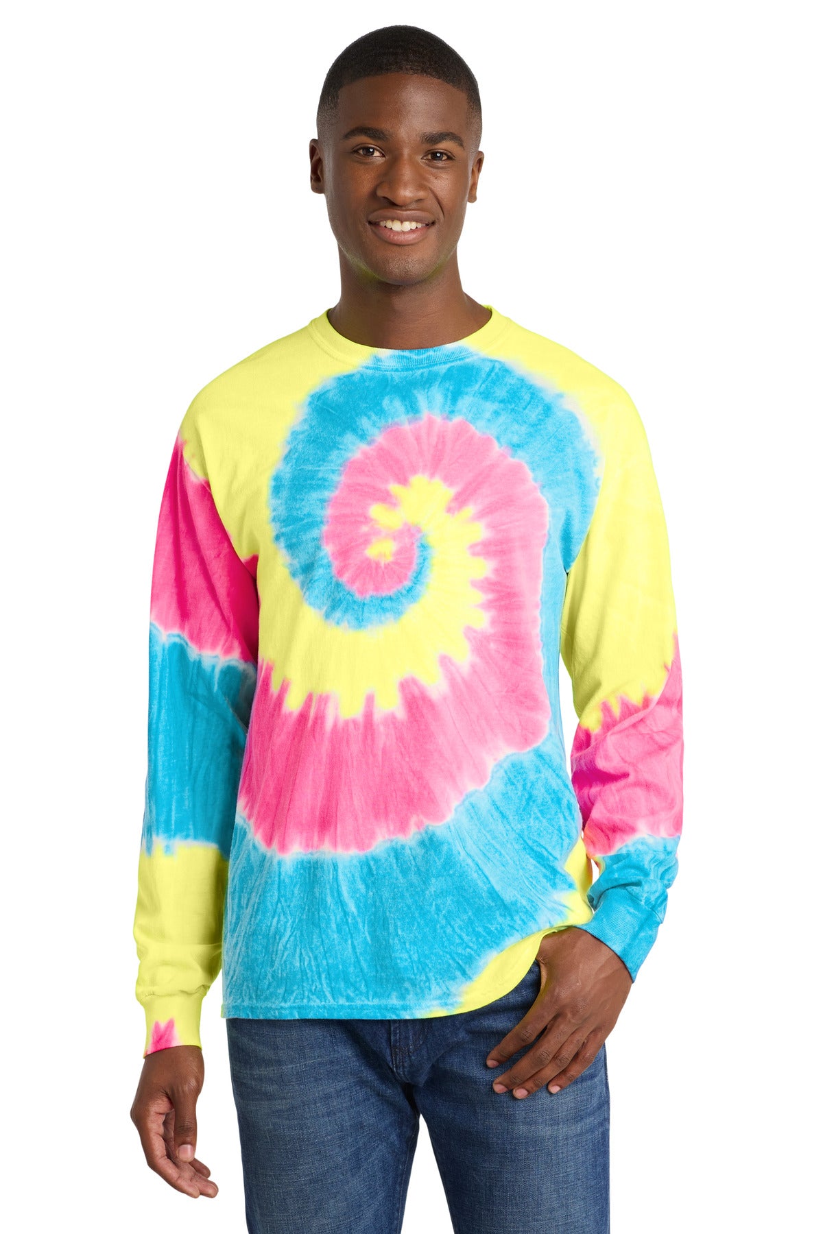 SanMar PC147LS_neonrainbow_model_front.jpg