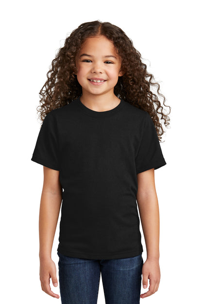 Front View of Black Port & Co Youth Tri-Blend Tee PC330Y  - XS