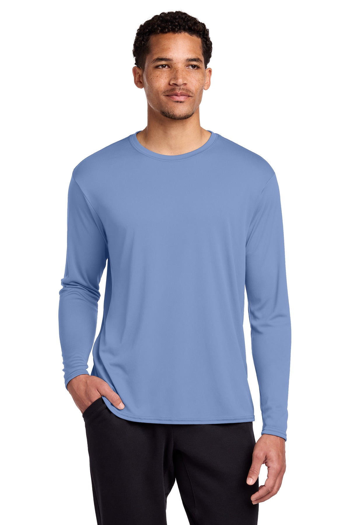 SanMar PC380LS_carolinablue_model_front.jpg