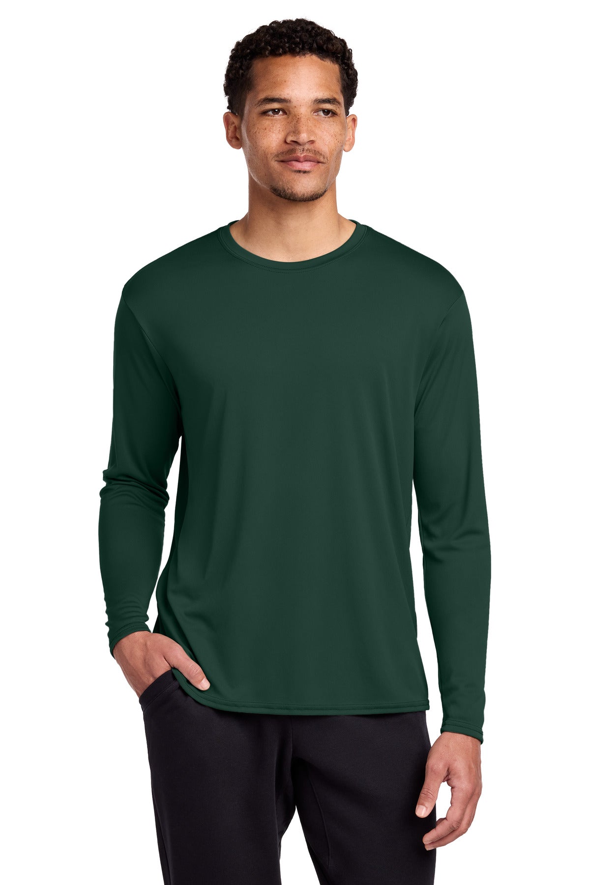 SanMar PC380LS_darkgreen_model_front.jpg