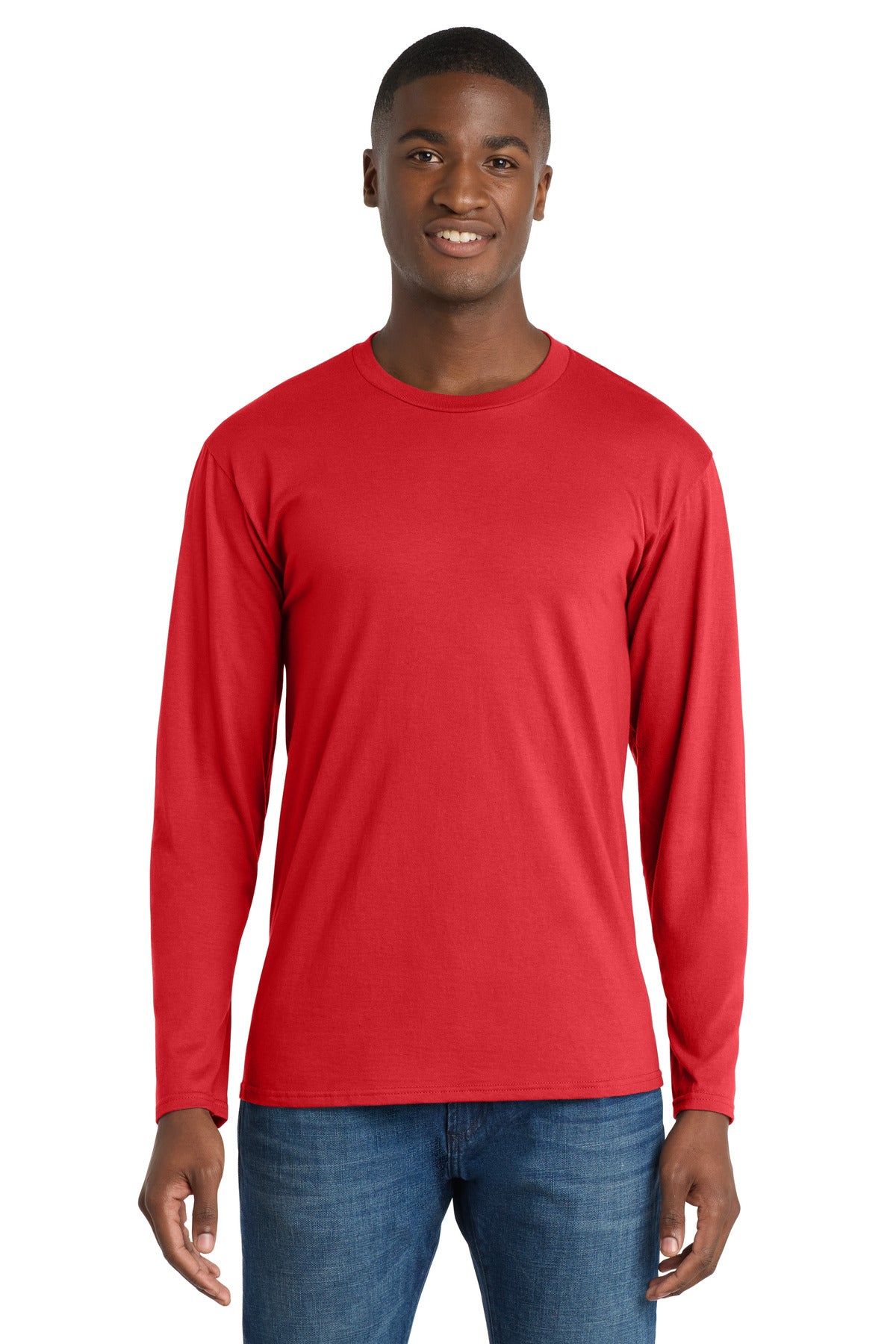 SanMar PC450LS_brightred_model_front.jpg