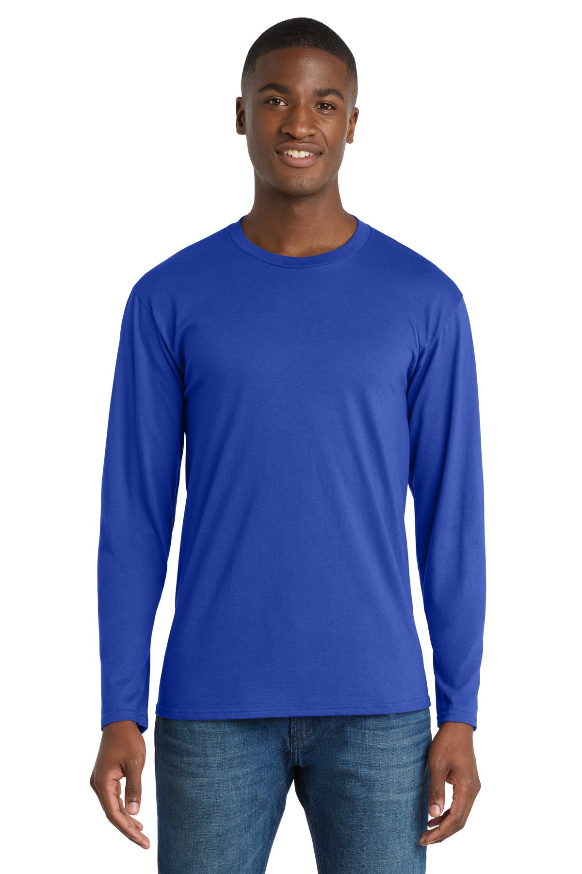 SanMar PC450LS_trueroyal_model_front.jpg