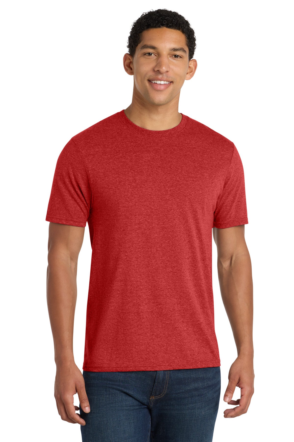 SanMar PC455_brightredheather_model_front.jpg