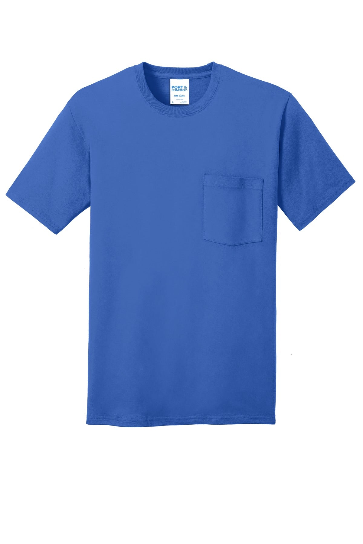 Port & Co Core Cotton Pocket Tee. PC54P