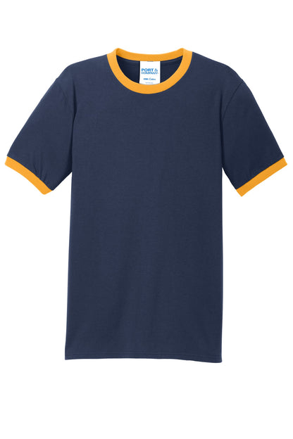 Port & Co Core Cotton Ringer Tee. PC54R