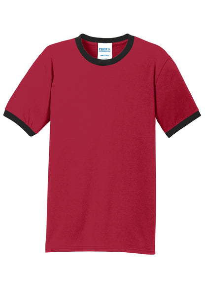 Port & Co Core Cotton Ringer Tee. PC54R