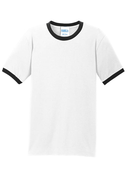 Port & Co Core Cotton Ringer Tee. PC54R