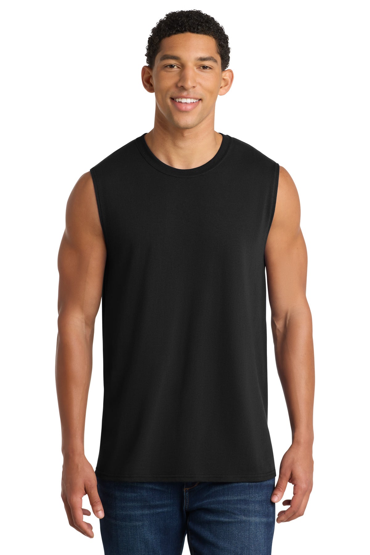 SanMar PC54SL_jetblack_model_front.jpg
