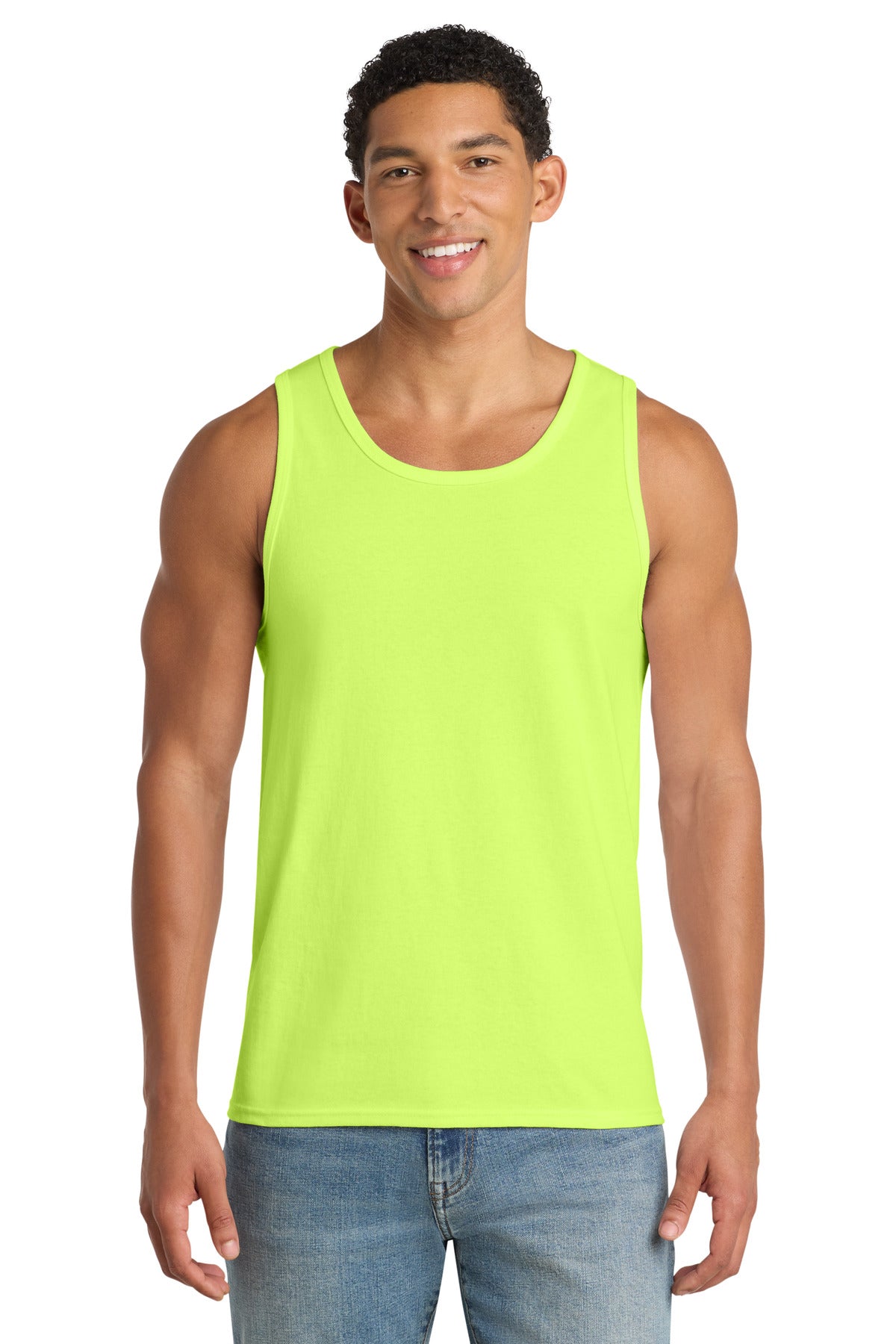 SanMar PC54TT_neonyellow_model_front.jpg