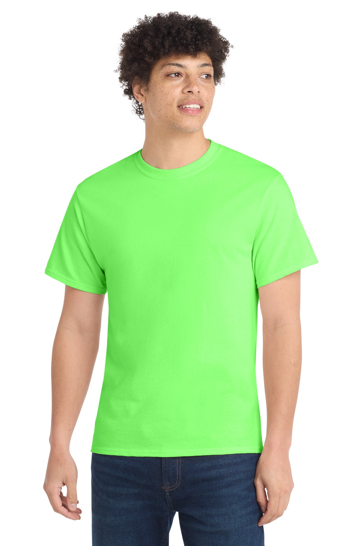 SanMar PC54T_neongreen_model_front.jpg