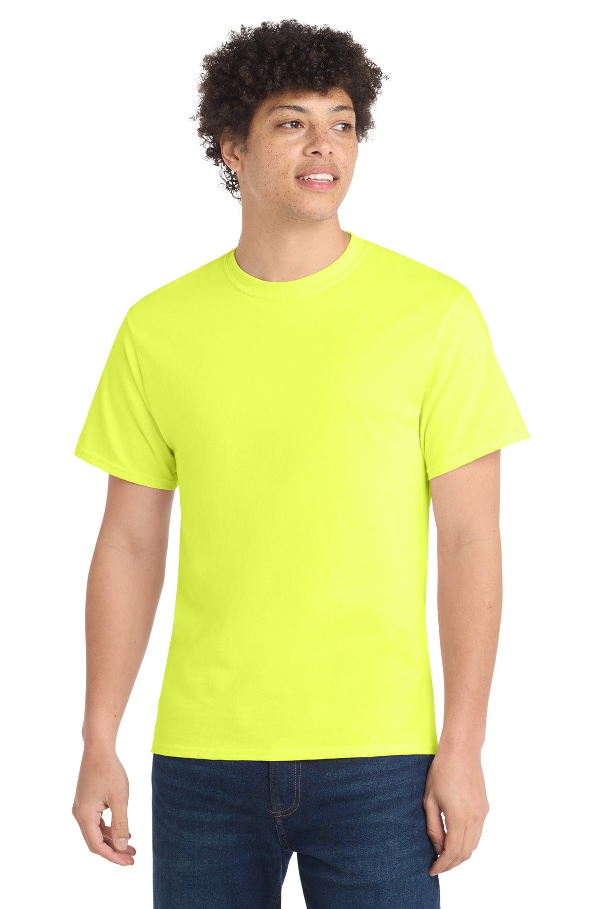 SanMar PC54T_neonyellow_model_front.jpg