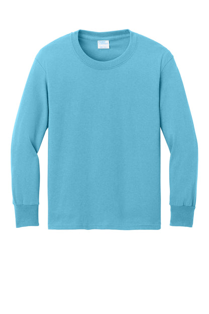 Port & Co Youth Long Sleeve Core Cotton Tee. PC54YLS