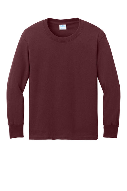 Port & Co Youth Long Sleeve Core Cotton Tee. PC54YLS