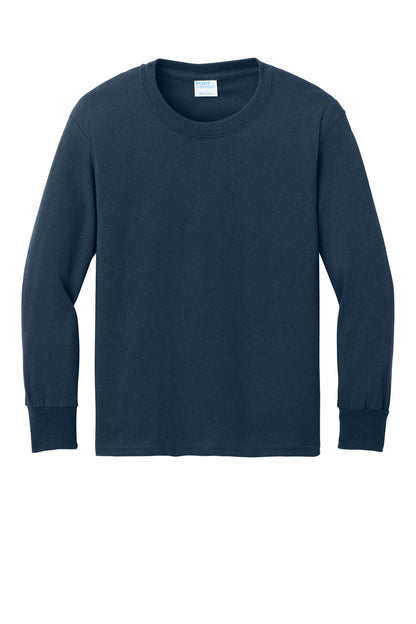 Port & Co Youth Long Sleeve Core Cotton Tee. PC54YLS