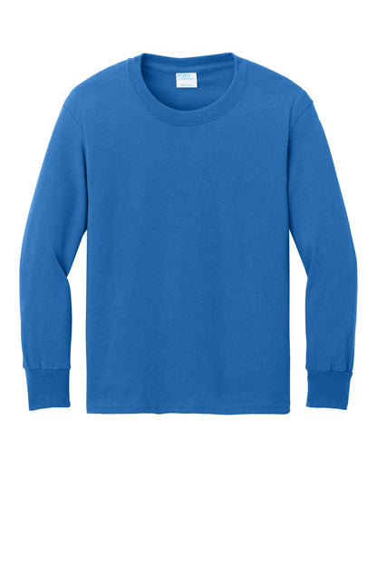 Port & Co Youth Long Sleeve Core Cotton Tee. PC54YLS