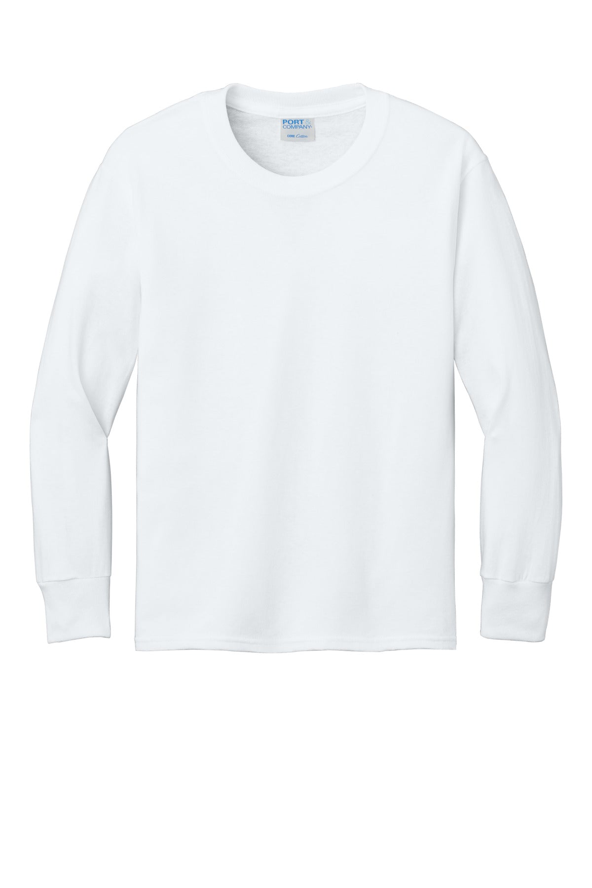 Port & Co Youth Long Sleeve Core Cotton Tee. PC54YLS