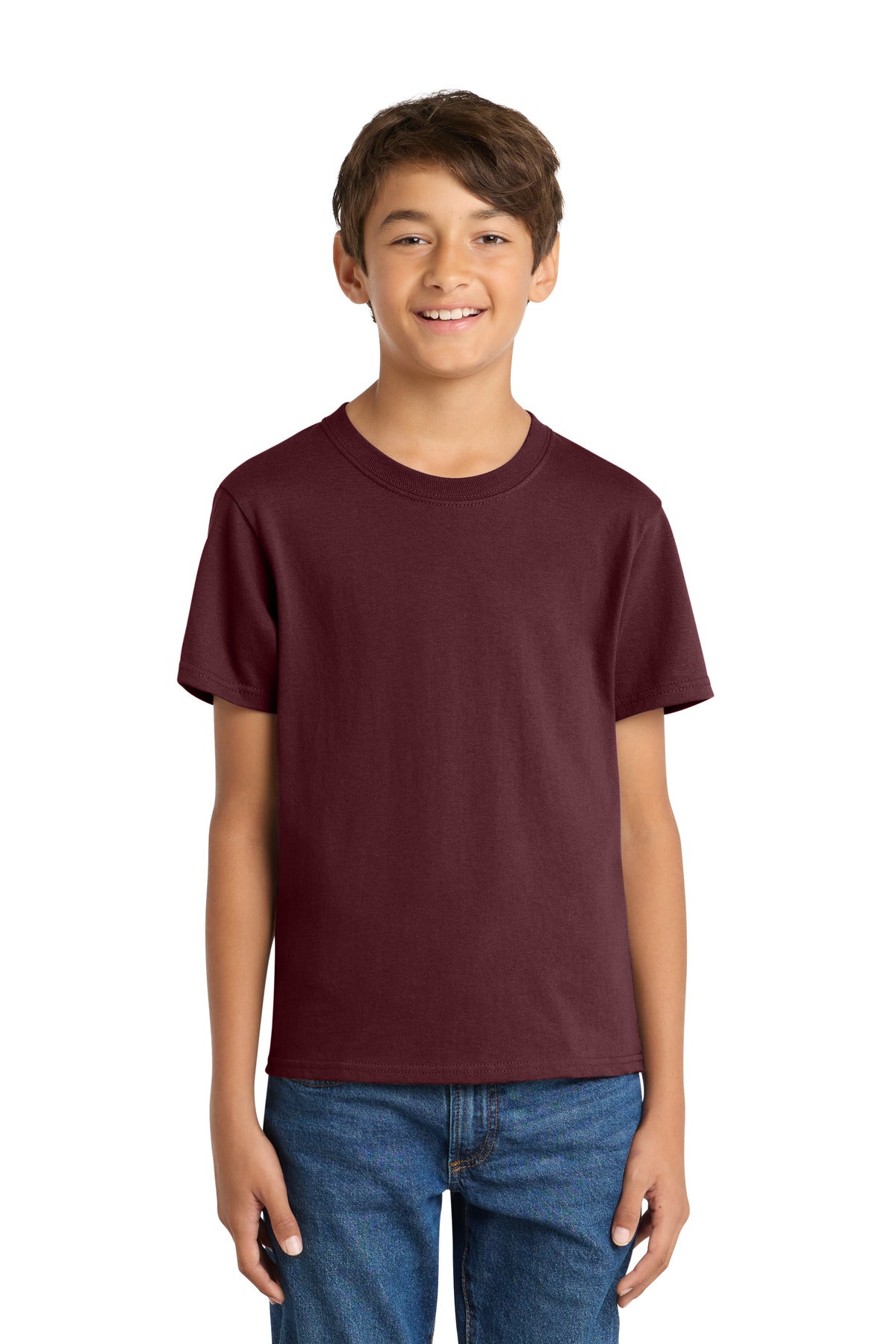 SanMar PC54Y_athleticmaroon_model_front.jpg