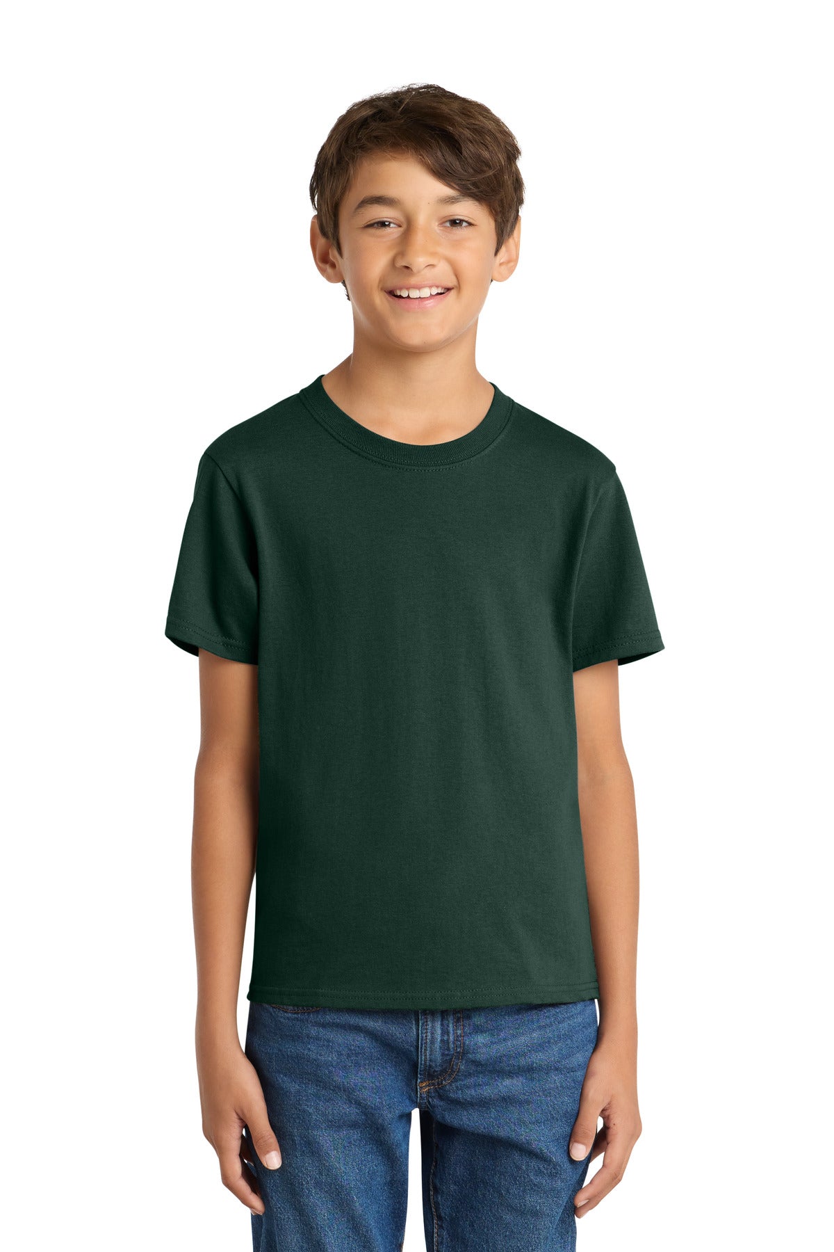 SanMar PC54Y_darkgreen_model_front.jpg