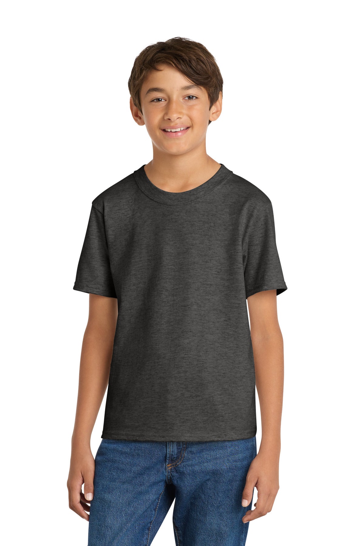 SanMar PC54Y_darkheathergrey_model_front.jpg