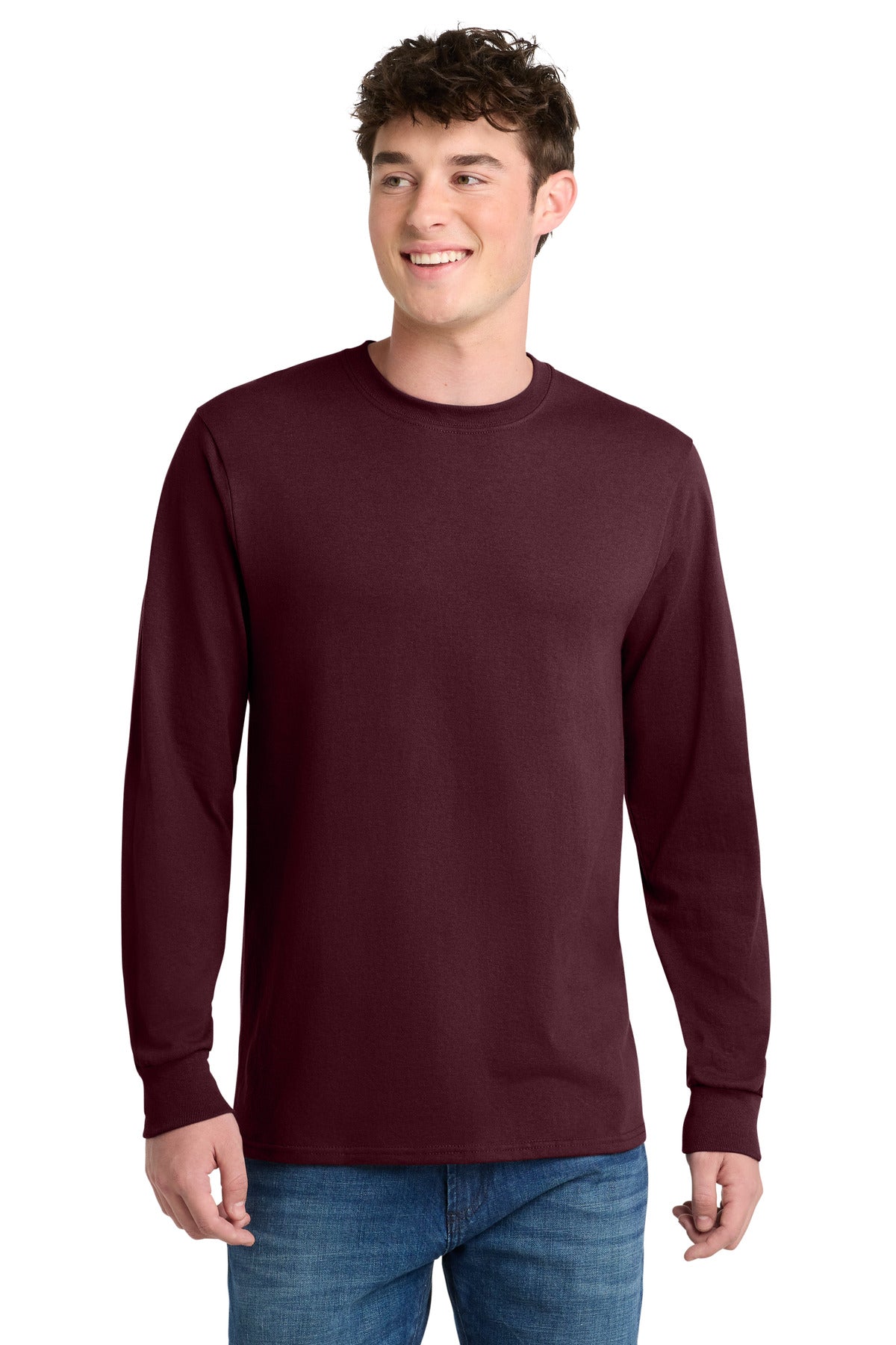 SanMar PC55LST_athleticmaroon_model_front.jpg