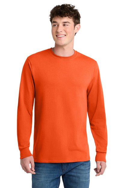 SanMar PC55LS_safetyorange_model_front.jpg