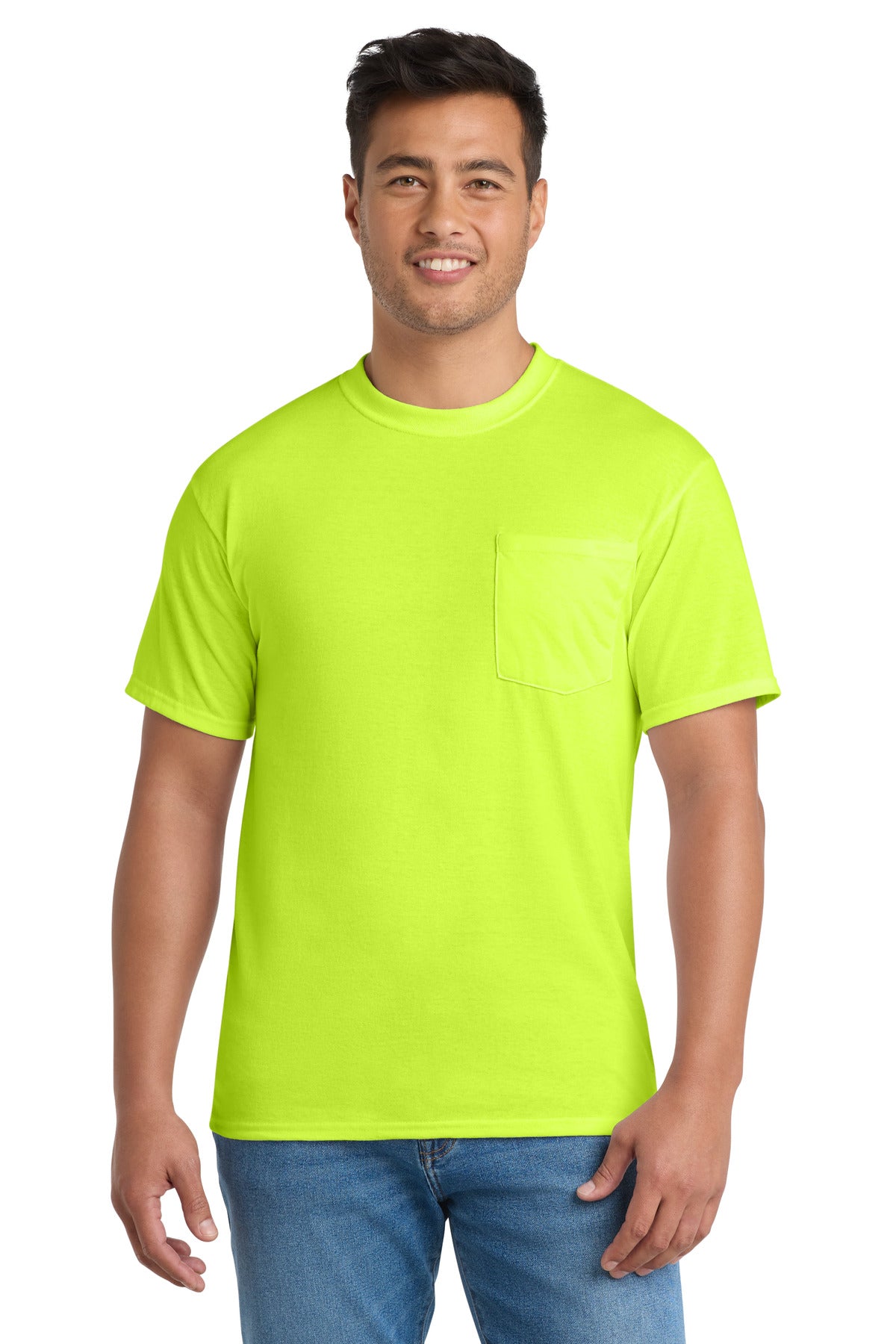 SanMar PC55PT_safetygreen_model_front.jpg