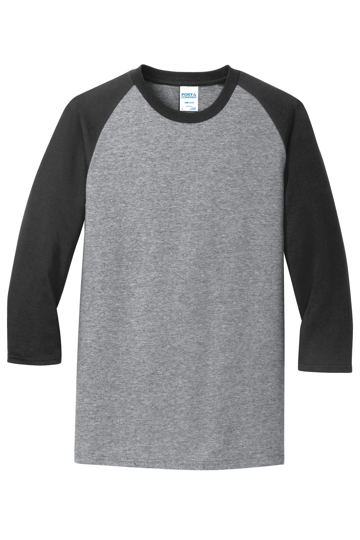 Port & Co Core Blend 3/4-Sleeve Raglan Tee. PC55RS