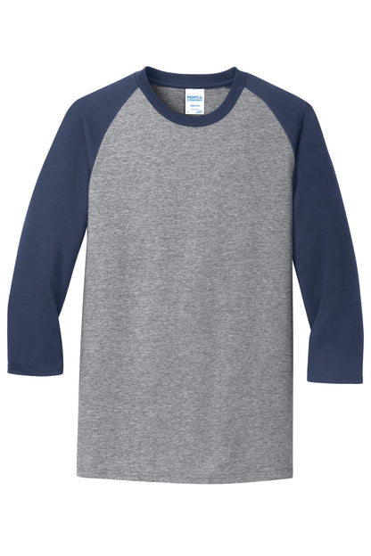 Port & Co Core Blend 3/4-Sleeve Raglan Tee. PC55RS