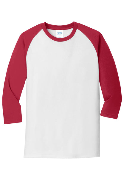 Port & Co Core Blend 3/4-Sleeve Raglan Tee. PC55RS