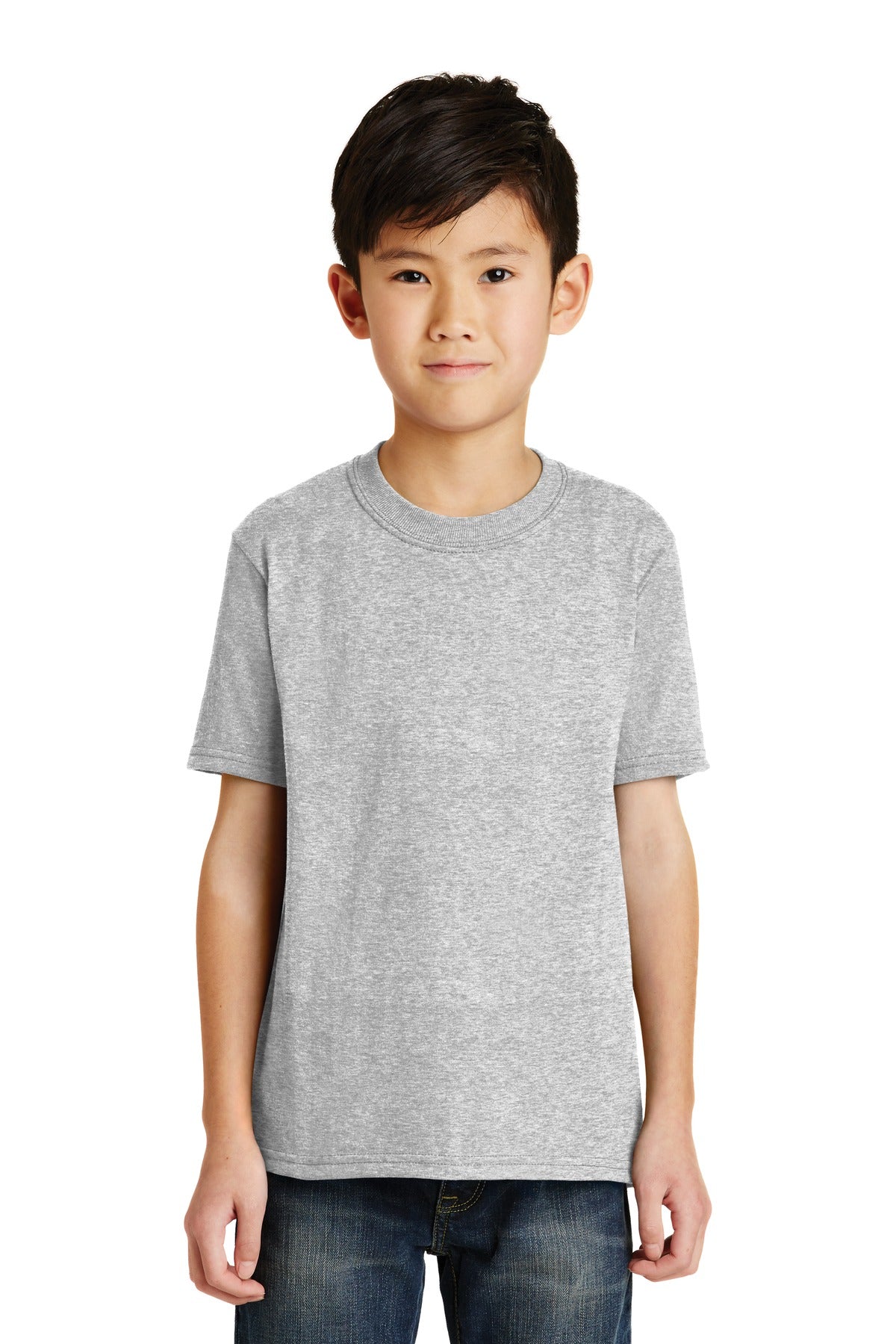 Front View of Ash Port & Co Youth Core Blend Tee. PC55Y  - XS