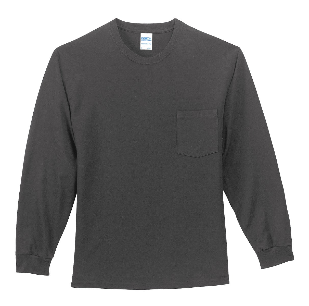 Port & Co Long Sleeve Essential Pocket Tee. PC61LSP