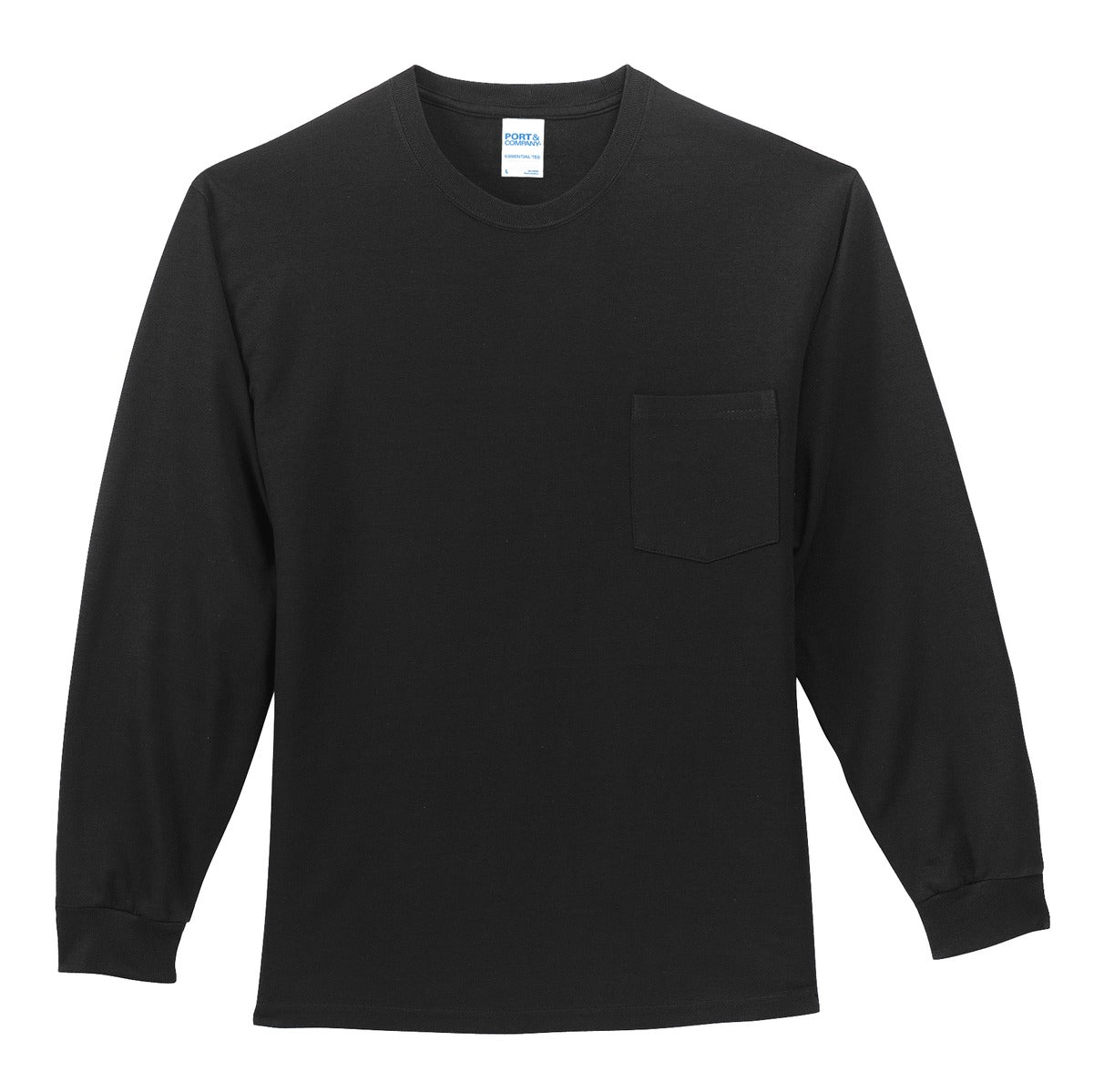 Port & Co Long Sleeve Essential Pocket Tee. PC61LSP