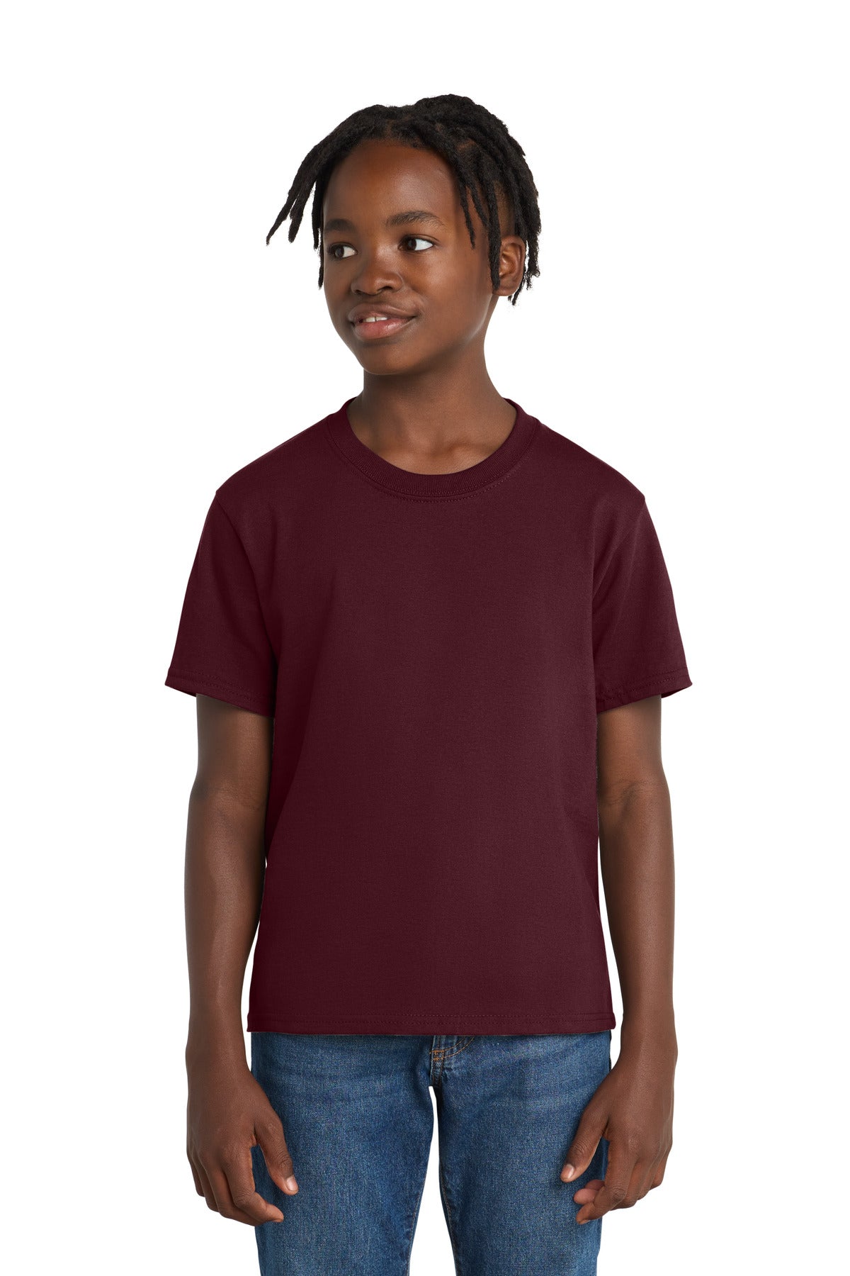 SanMar PC61Y_athleticmaroon_model_front.jpg