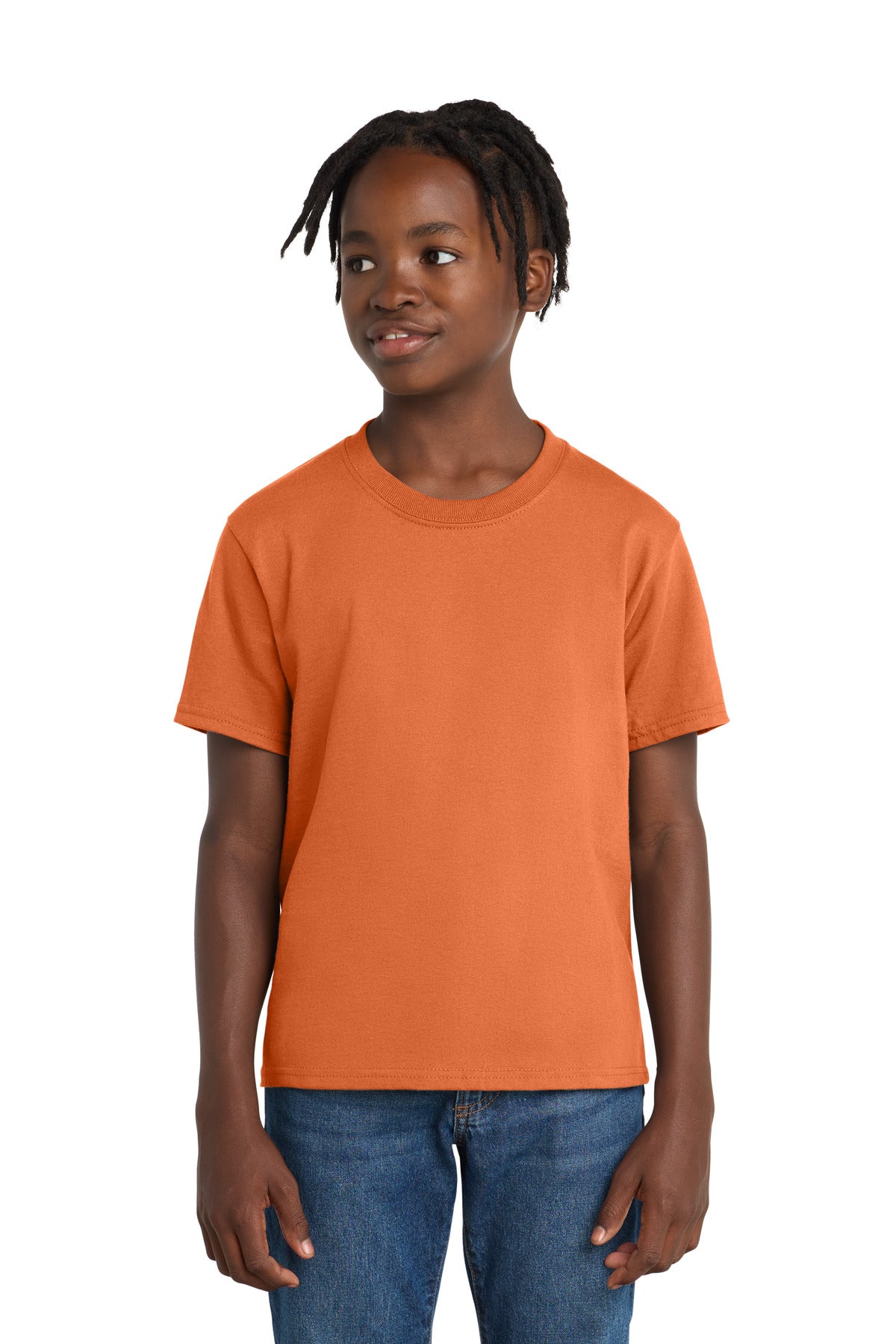 SanMar PC61Y_orangesherbet_model_front.jpg