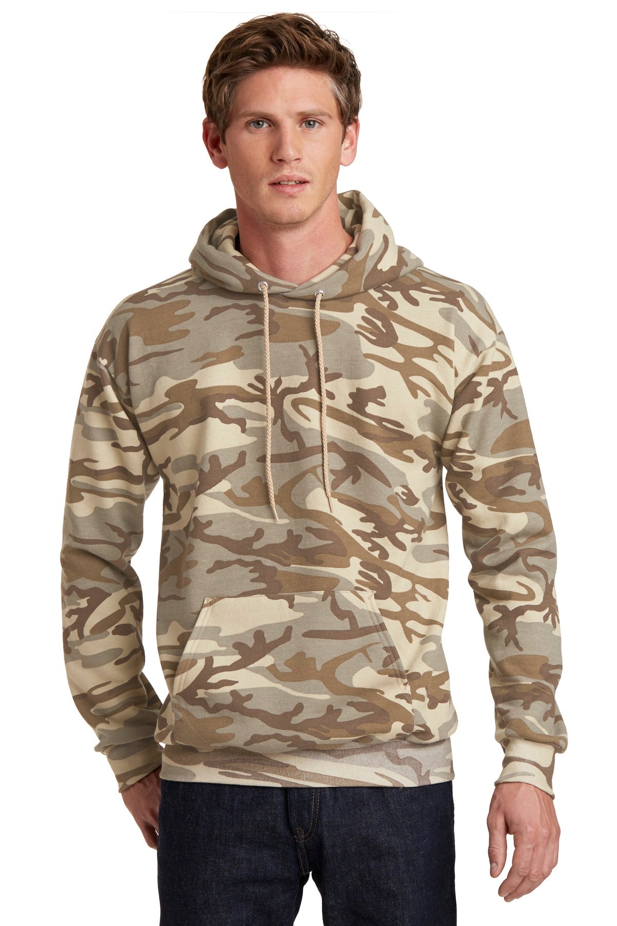 Port & Co Core Fleece Camo Pullover Hooded Sweatshirt. PC78HC