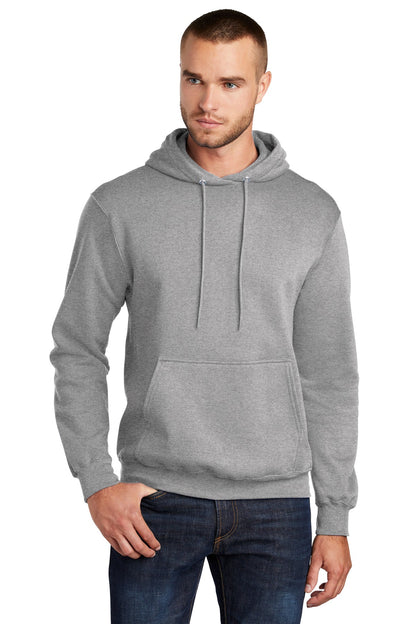 Front View of Athletic Hthr Port & Co Tall Core Fleece Pullover Hooded Sweatshirt PC78HT  - 2XLT