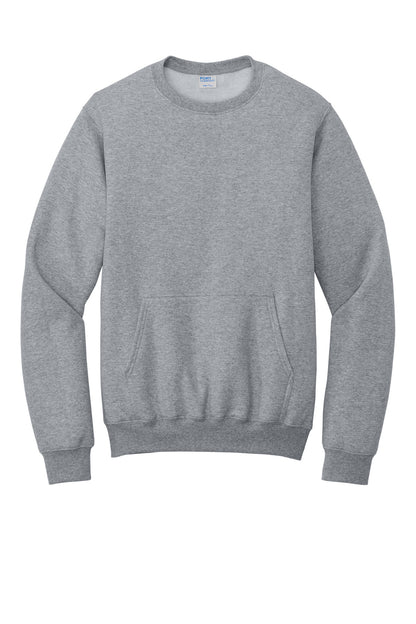 Port & Co Core Fleece Crewneck Pocket Sweatshirt PC78PKT