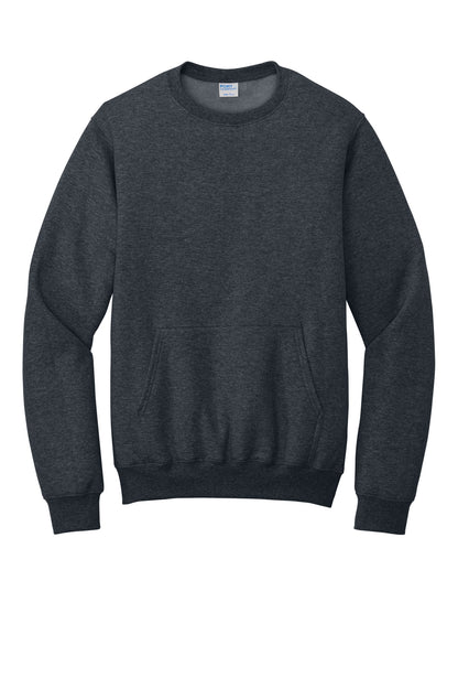 Port & Co Core Fleece Crewneck Pocket Sweatshirt PC78PKT