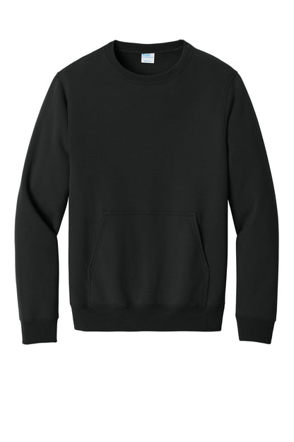 Port & Co Core Fleece Crewneck Pocket Sweatshirt PC78PKT