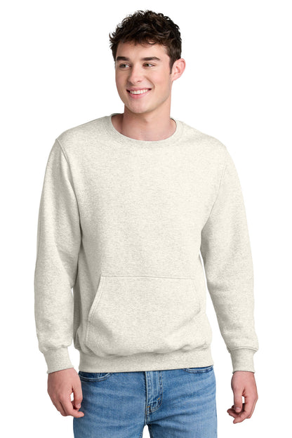 Port & Co Core Fleece Crewneck Pocket Sweatshirt PC78PKT
