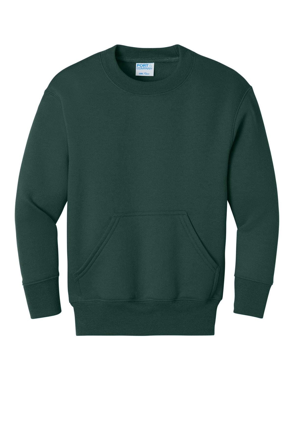 Port & Co Youth Core Fleece Crewneck Pocket Sweatshirt PC78YPKT