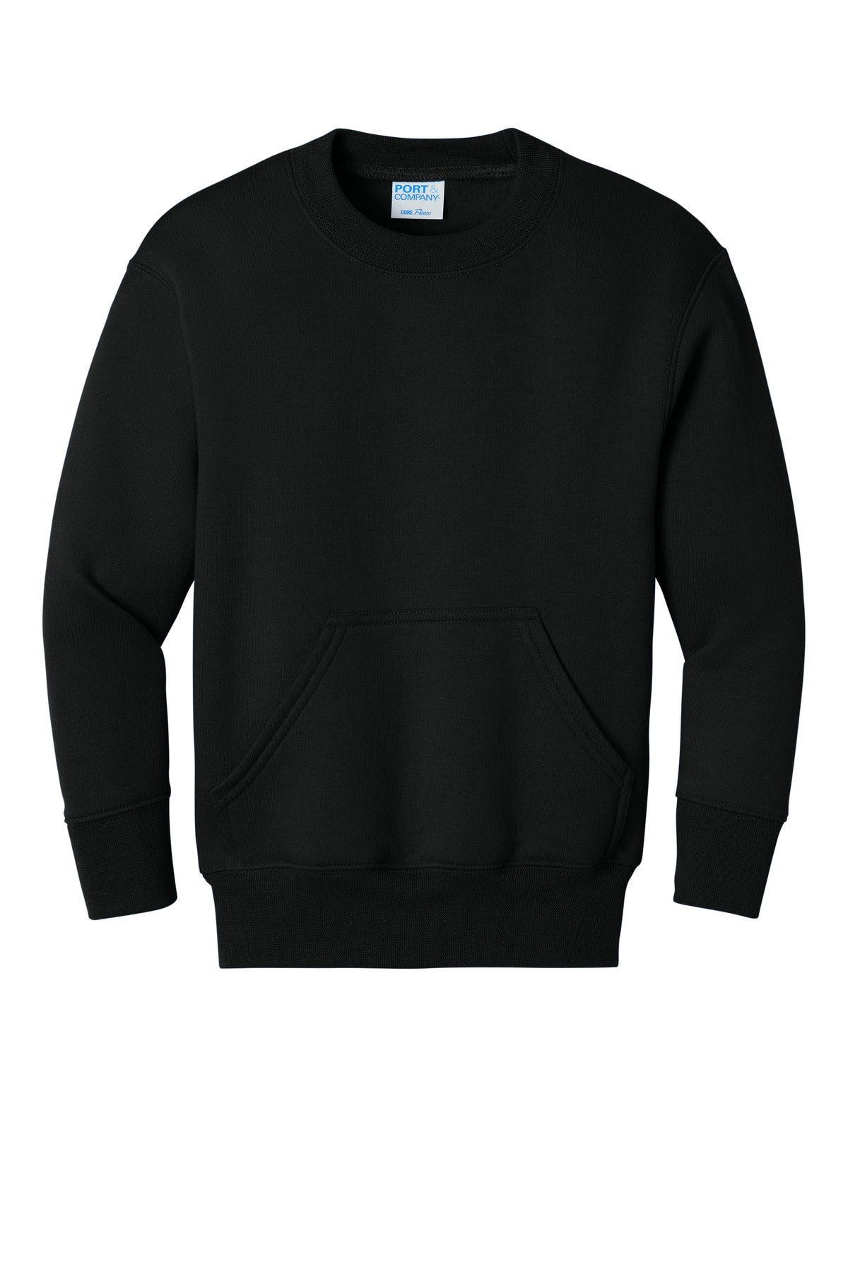 Port & Co Youth Core Fleece Crewneck Pocket Sweatshirt PC78YPKT