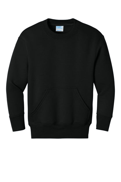 Port & Co Youth Core Fleece Crewneck Pocket Sweatshirt PC78YPKT