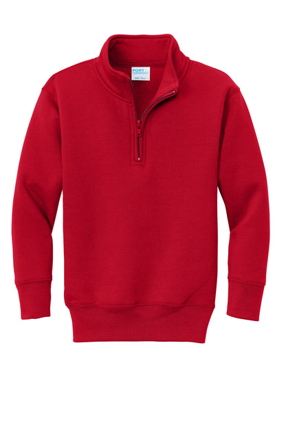 Port & Co Youth Core Fleece 1/4-Zip Pullover Sweatshirt PC78YQ